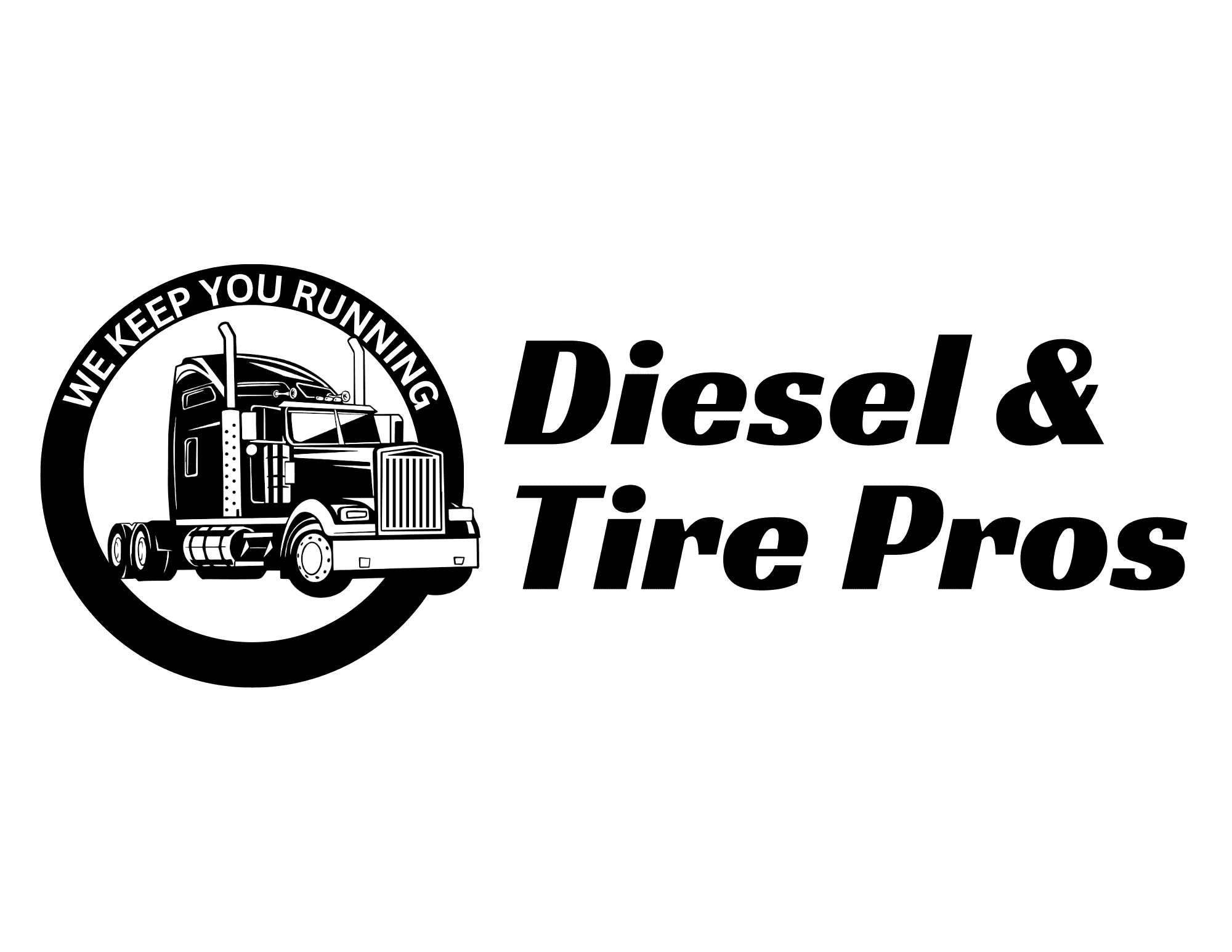 White semi-truck logo saying We Keep You Running